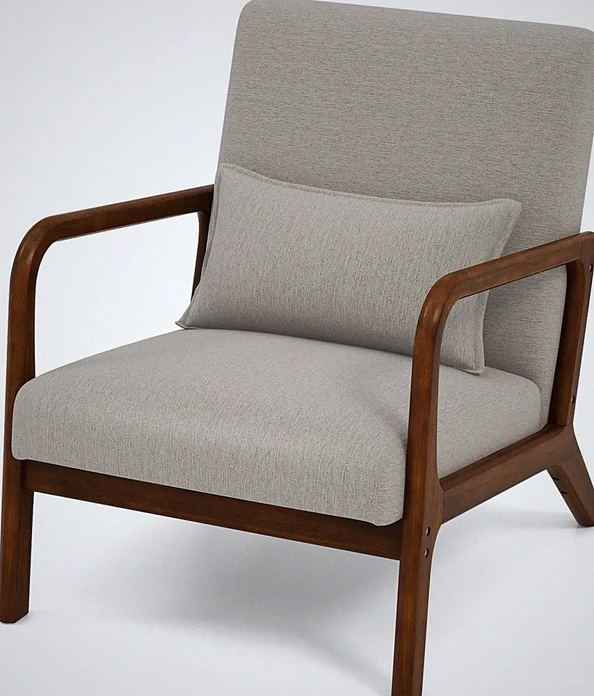 Mid-Century Modern Accent Chair, Indoor Living Room Leisure Chair with Cushioned