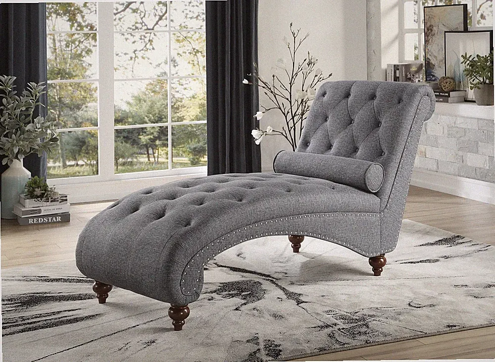 MULTI TEXTURED GREY STATIONARY RECLINER RECLINING CHAISE FURNITURE CHAIR